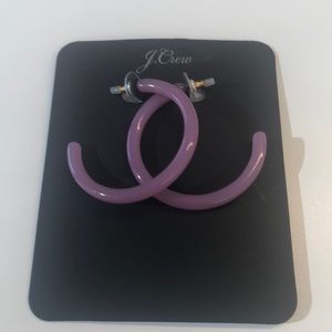 J CREW Pink Plastic Hoop Earrings